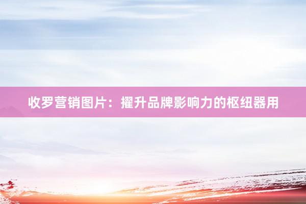收罗营销图片：擢升品牌影响力的枢纽器用